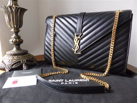 ysl envelope medium matelassé leather chain bag|YSL large envelope bag.